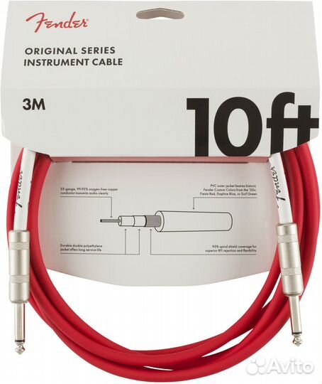 Fender 10 Original Instr. Cable FRD Fiesta Red