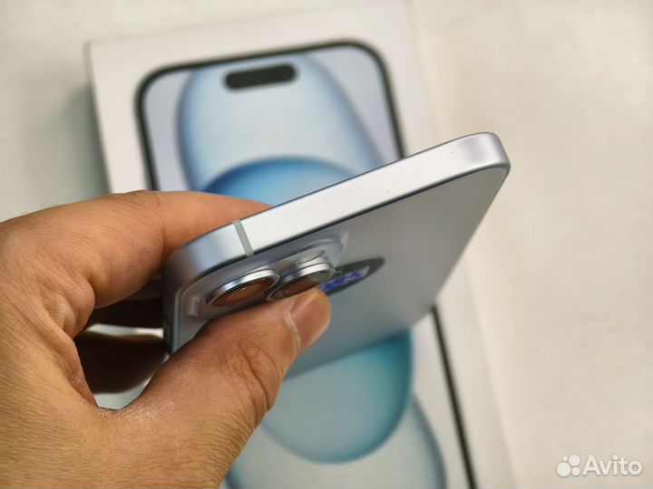 89АКБ С коробкой ) iPhone 15 256Gb Blue Sim+Esim