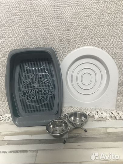 Лоток для кошек, миски