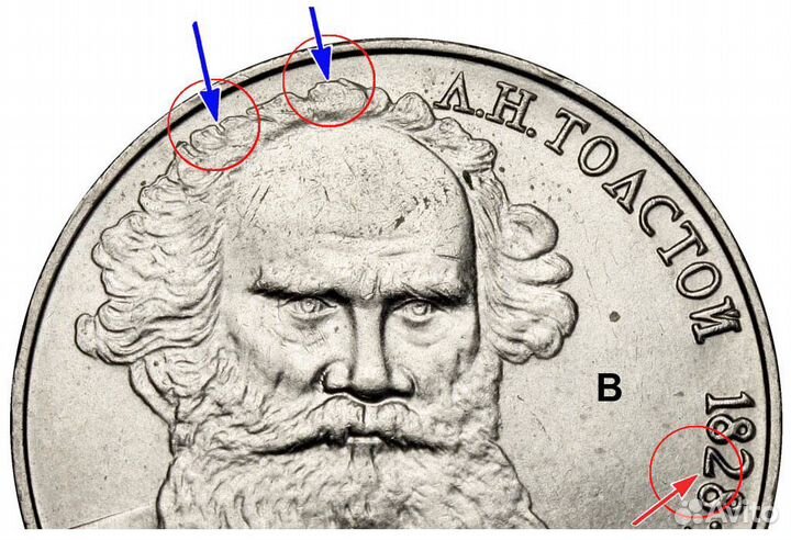 1 рубль 1988 года Лев Толстой злой