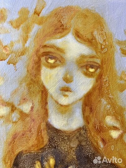 Картина маслом девушка цветы душа