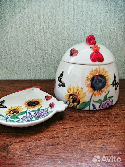 Сахарница декоративная и блюдце