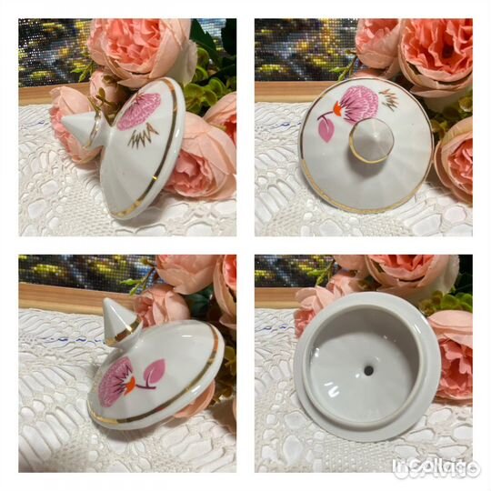 Фарфоровая крышка от чайника, сахарницы