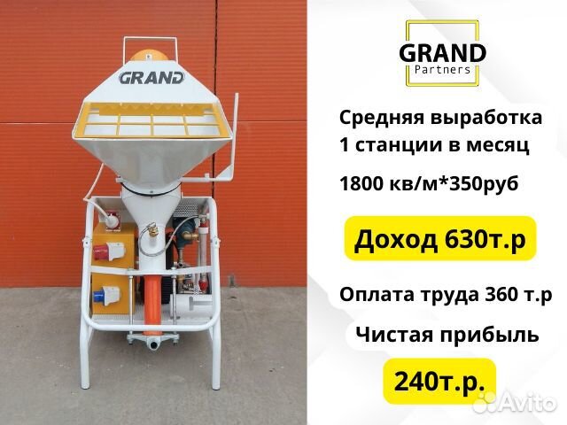 Штукатурная станция Grand Alfa с заказами