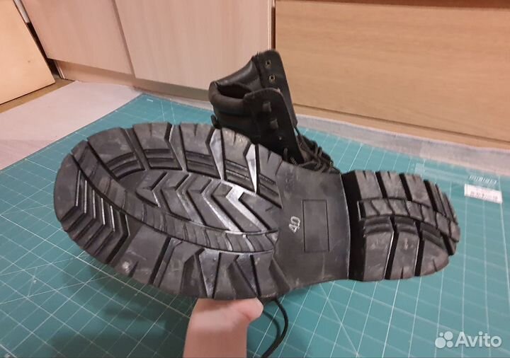 Черные берцы кожаные