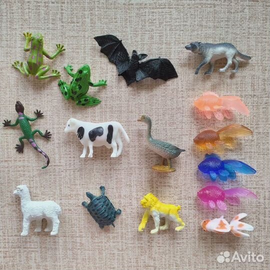 Фигурки животных и овощей-фруктов (штучно)