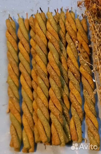 Свечи,свечи скрутки восковые с травами