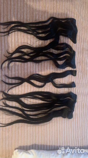 Натуральные волосы на заколках бу 50см