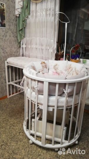 Детская кровать трансформер круглая 7 в 1