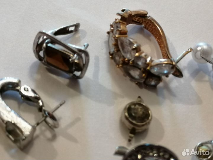 Серьги серебро 925 брошки Потеряшки