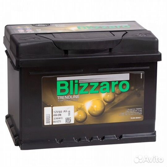 Аккумулятор Blizzaro trendline 60L прям. пол. 60 А