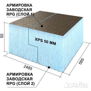 Панель Руспанель рпг двухсторонняя 1/4 2485х585х50