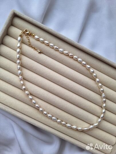 Колье из натурального жемчуга