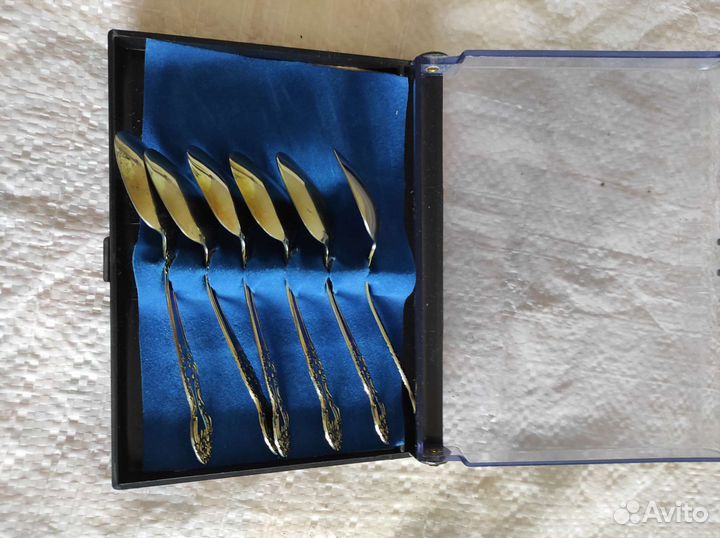 Набор 6 шт,новых чайных ложек в коробочке.Мельхиор