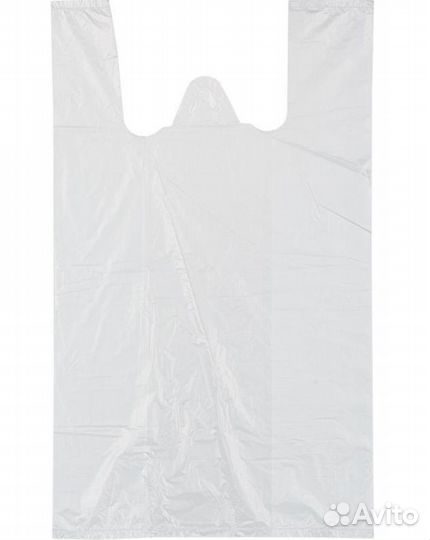 Пакет майка, 30*60 см, 15 мкм, Белый