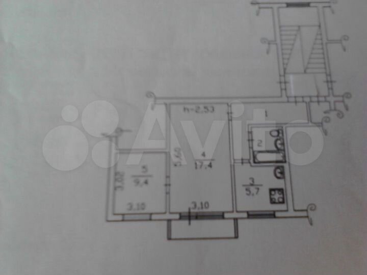 2-к. квартира, 41,1 м², 2/5 эт.