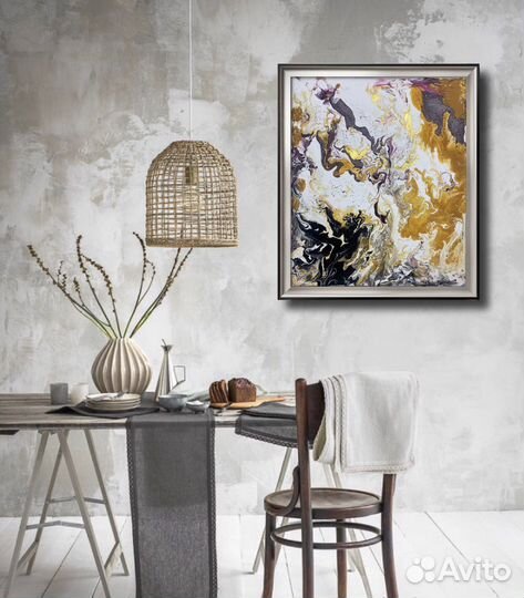 Интерьерная картина, техника Fluid Art