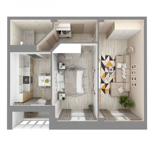 2-к. квартира, 53,1 м², 9/16 эт.