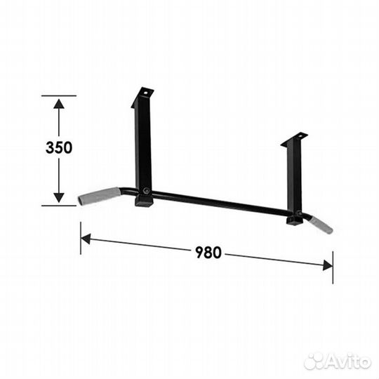 Турник Потолочный 150 кг чёрный крепёж в комплекте
