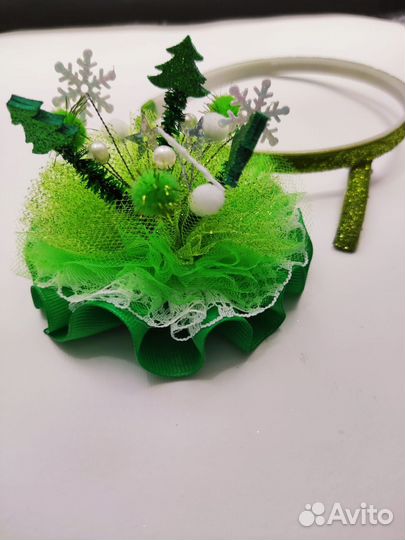 Ёлочка Новогодний ободок (заколка)