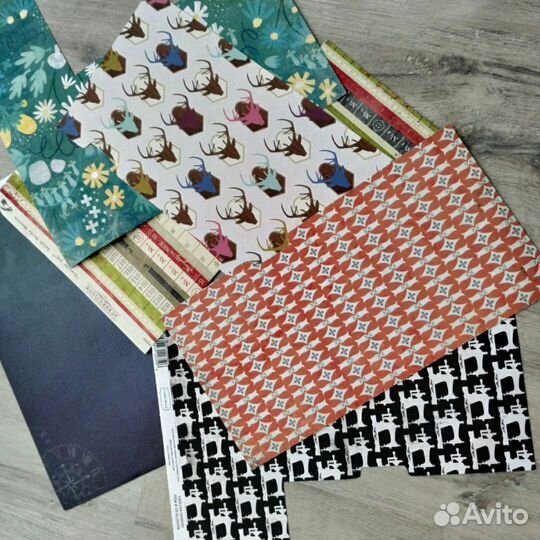 Декоративная бумага двусторонняя, обрезки от 30*30