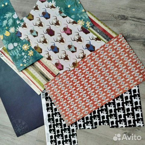 Декоративная бумага двусторонняя, обрезки от 30*30