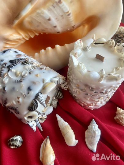 Ароматическая свеча с морскими раковинами