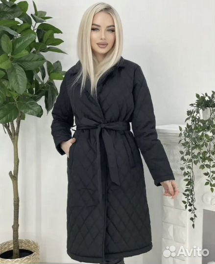 Пальто стеганное женское