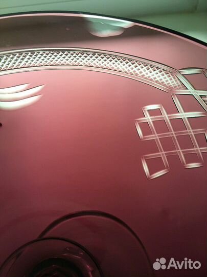 Фруктовница марганцевое стекло большая. Винтаж