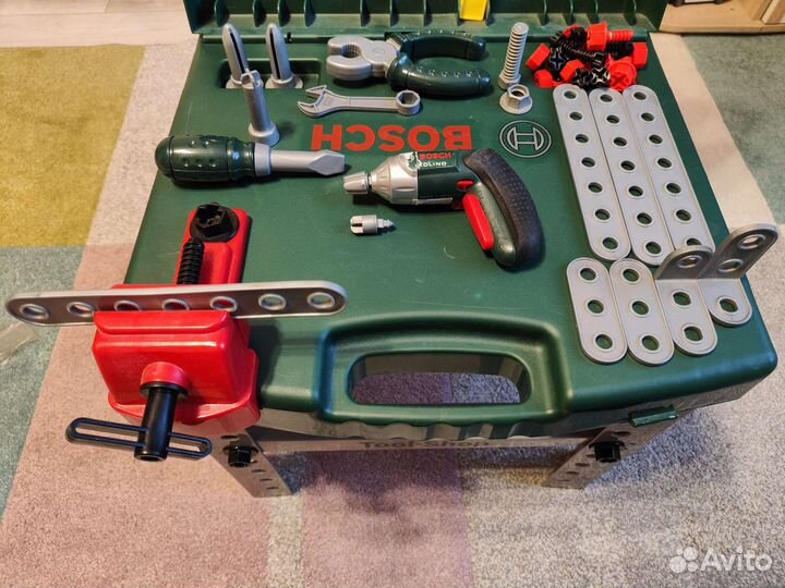 Игровой набор bosch, кейс, верстак, шуруповерт