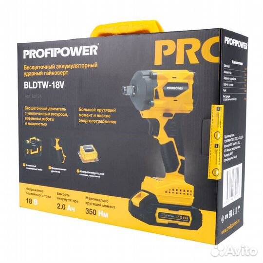 Аккумуляторный гайковерт ProfiPower bldtw-18V E012