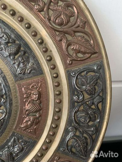 Огромная бронзовая настенное панно Шива 33,5 см