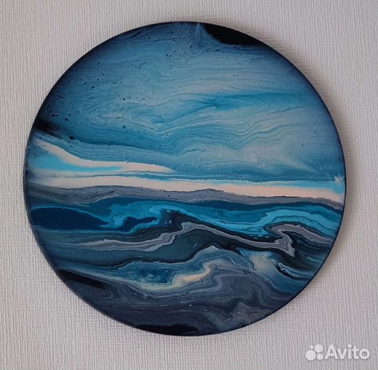 Современная картина на круглом холсте 35 см