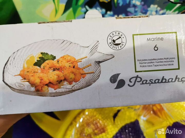 Блюдо стекло рыба