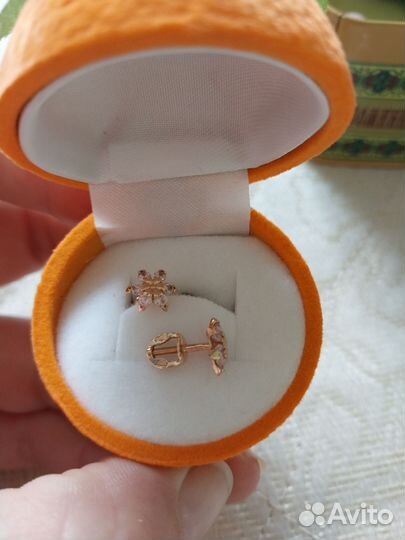 Серьги детские золотые