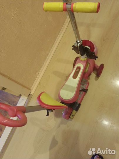 Самокат детский трехколесный с сиденьем