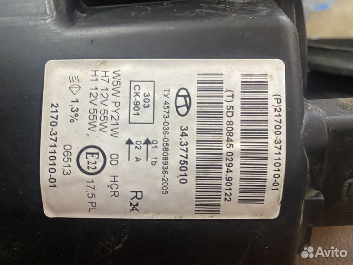 Фара priora левая киржач