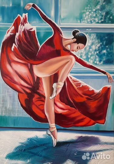 Картина масло большая холст балерина девушка танец