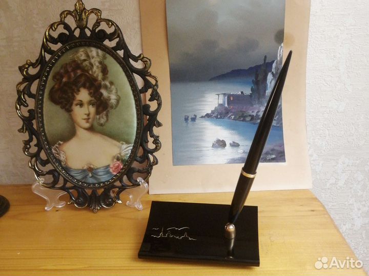 Шелкография с бронзовой раме СССР