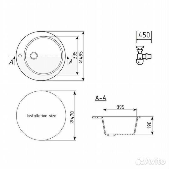 Кухонная мойка Ulgran U-405-308, черный