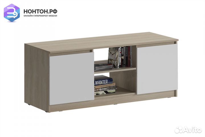 Тв-тумба Челси белый глянец / дуб сонома