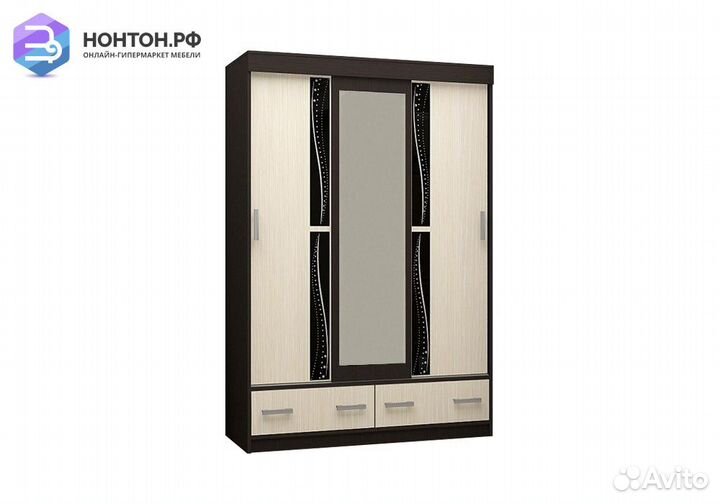 Шкаф-купе Лорд-1 дуб беленый / венге