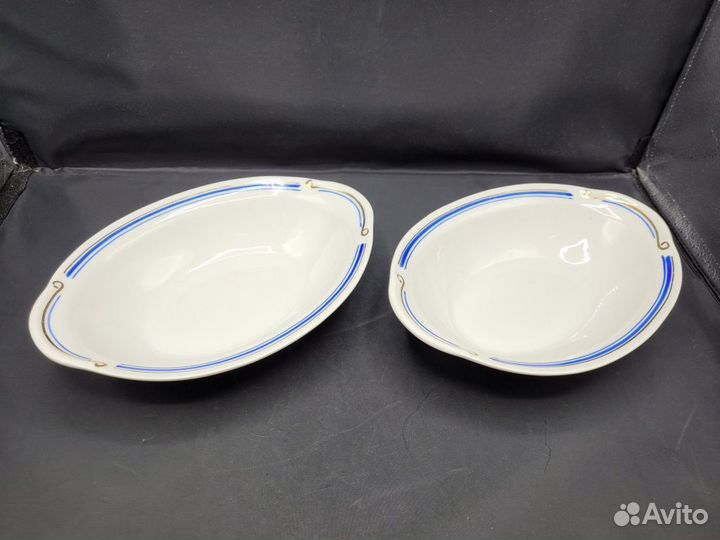 Ваза ладья фарфор кобальт Северная Корея