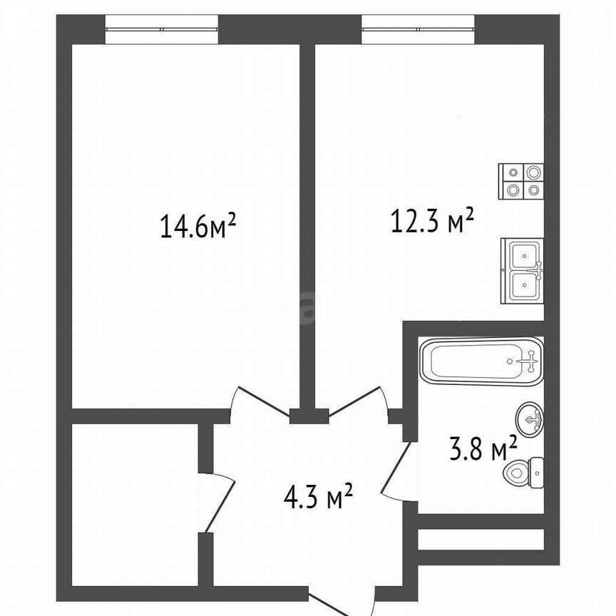 1-к. квартира, 37,6 м², 8/30 эт.