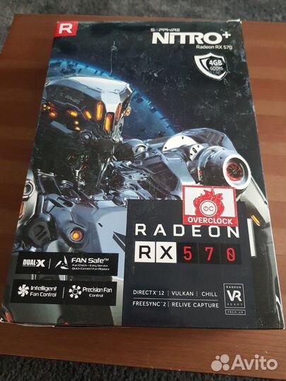 Видеокарта RX570 Sapfire Nitro+ 4гб