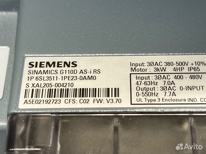 Siemens 6SL3511-1PE23-0AM0 Привод, новый, 1 шт