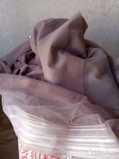 Тюль цвета какао