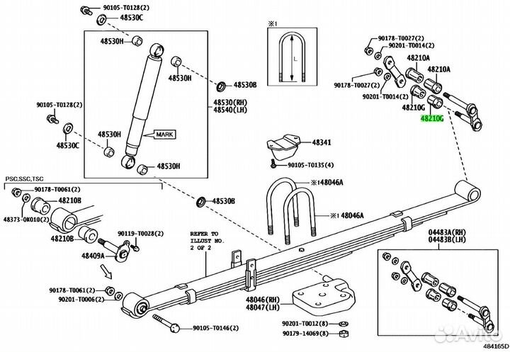 Сайлентблоки рессор задней подвески Hilux