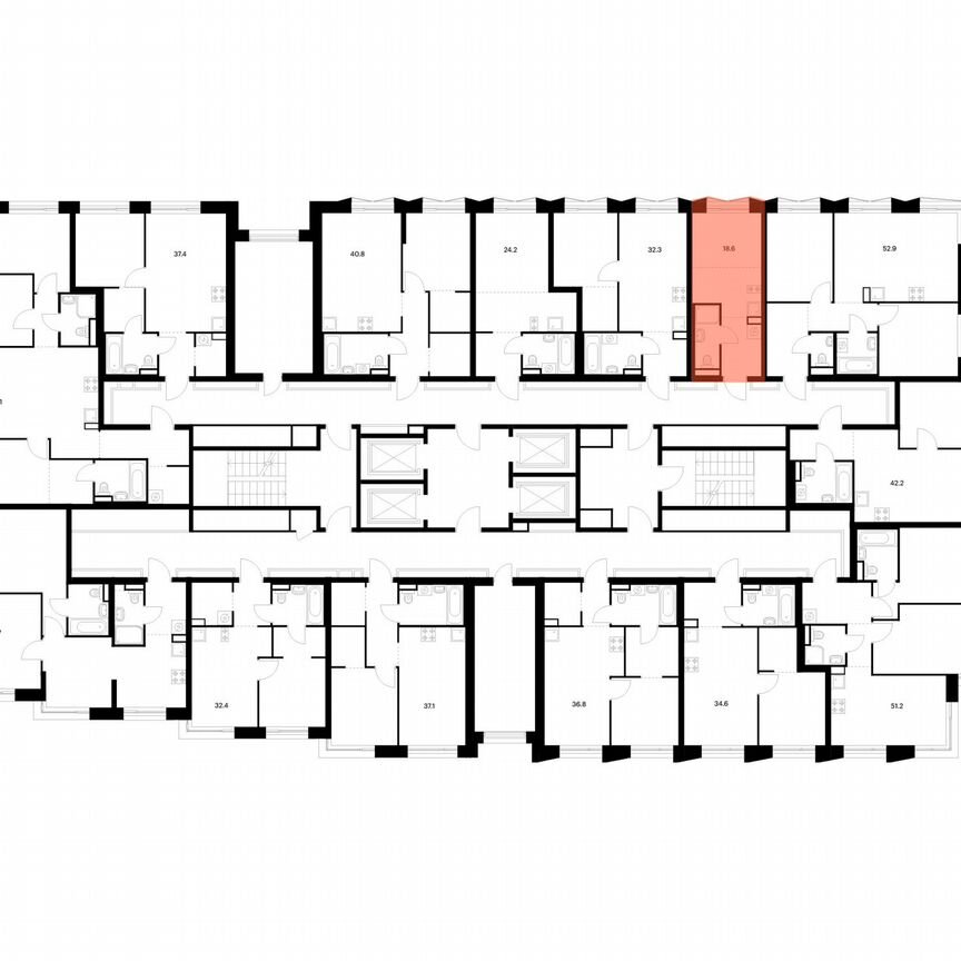 Квартира-студия, 18,6 м², 14/28 эт.