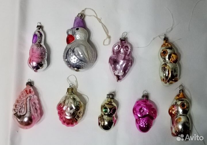 Игрушки ёлочные СССР стекло